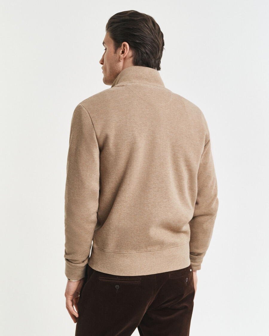 bluza sacker rib halfzip – khaki melange