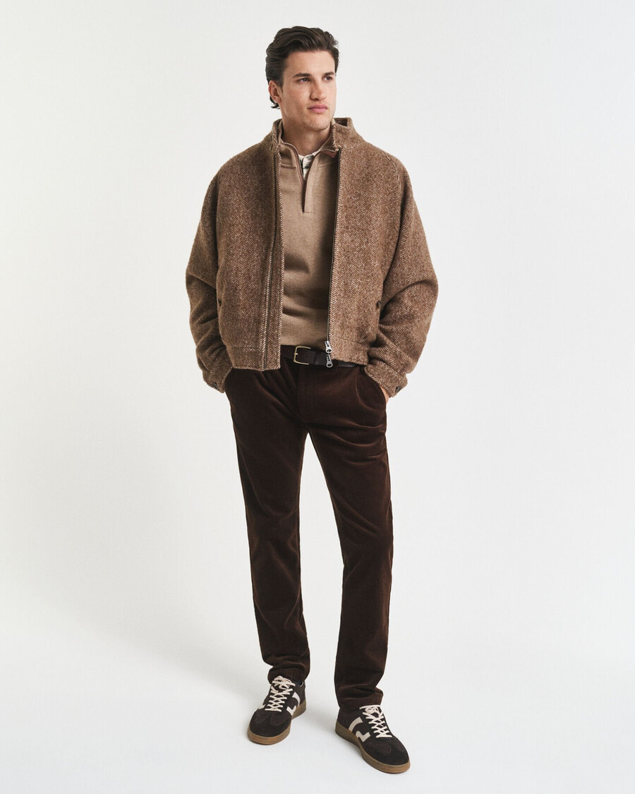 bluza sacker rib halfzip – khaki melange