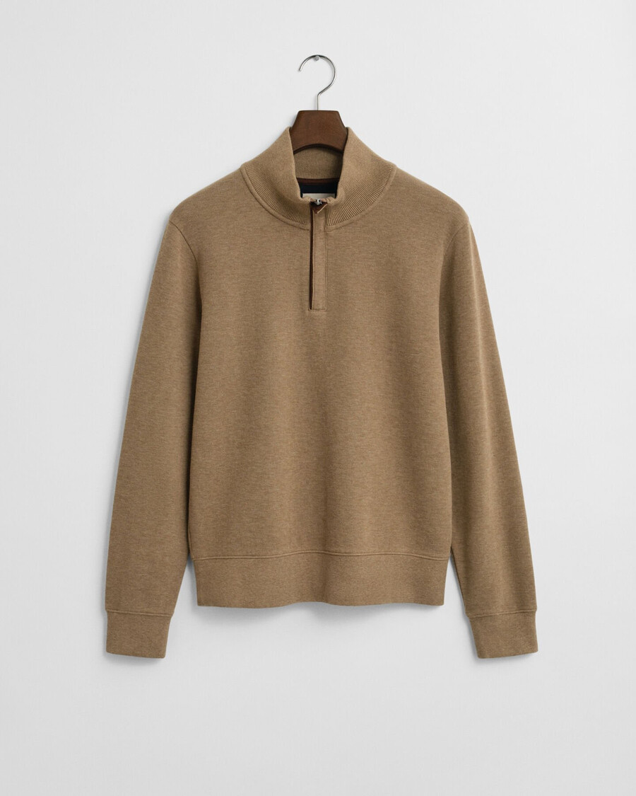 bluza sacker rib halfzip – khaki melange
