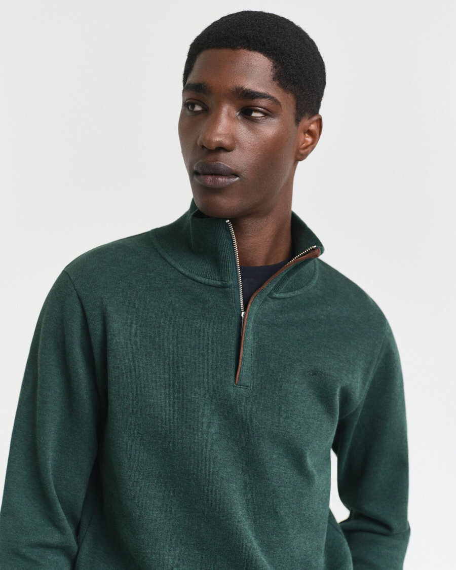 bluza sacker rib halfzip w kolorze tartan green