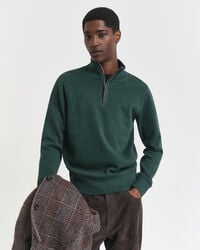bluza sacker rib halfzip w kolorze tartan green