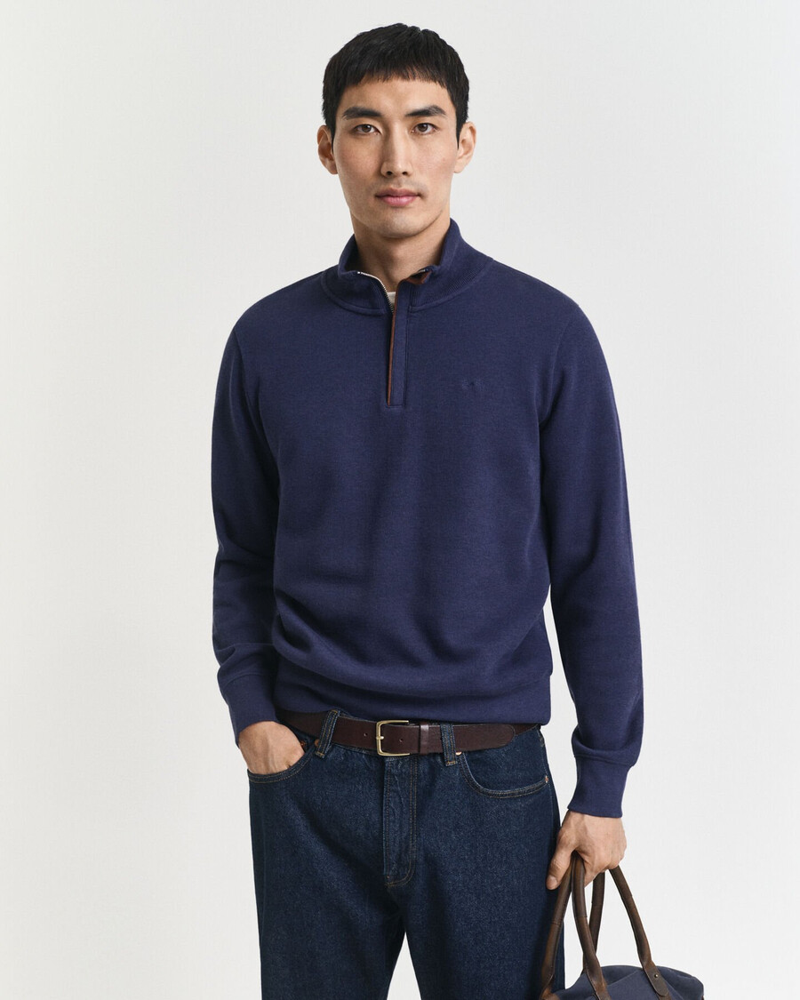 bluza sacker rib halfzip w kolorze perskim