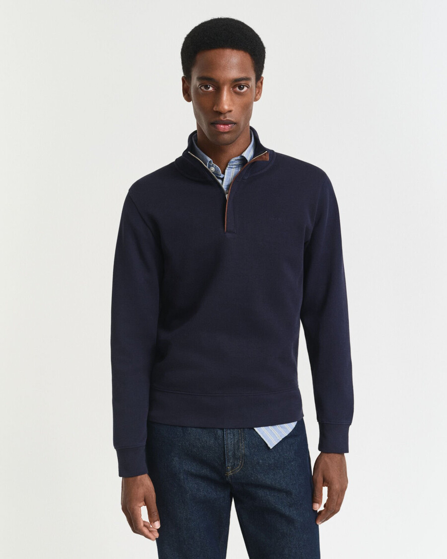 bluza sacker rib halfzip – wieczorowy błękit