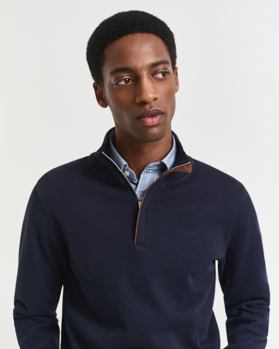 bluza sacker rib halfzip – wieczorowy błękit
