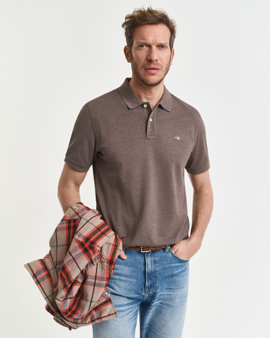 koszulka polo regular fit shield piqué – seawood melange
