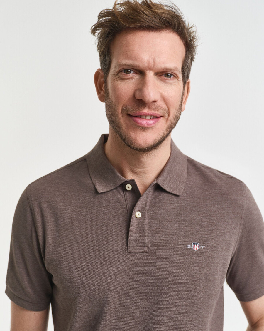 koszulka polo regular fit shield piqué – seawood melange