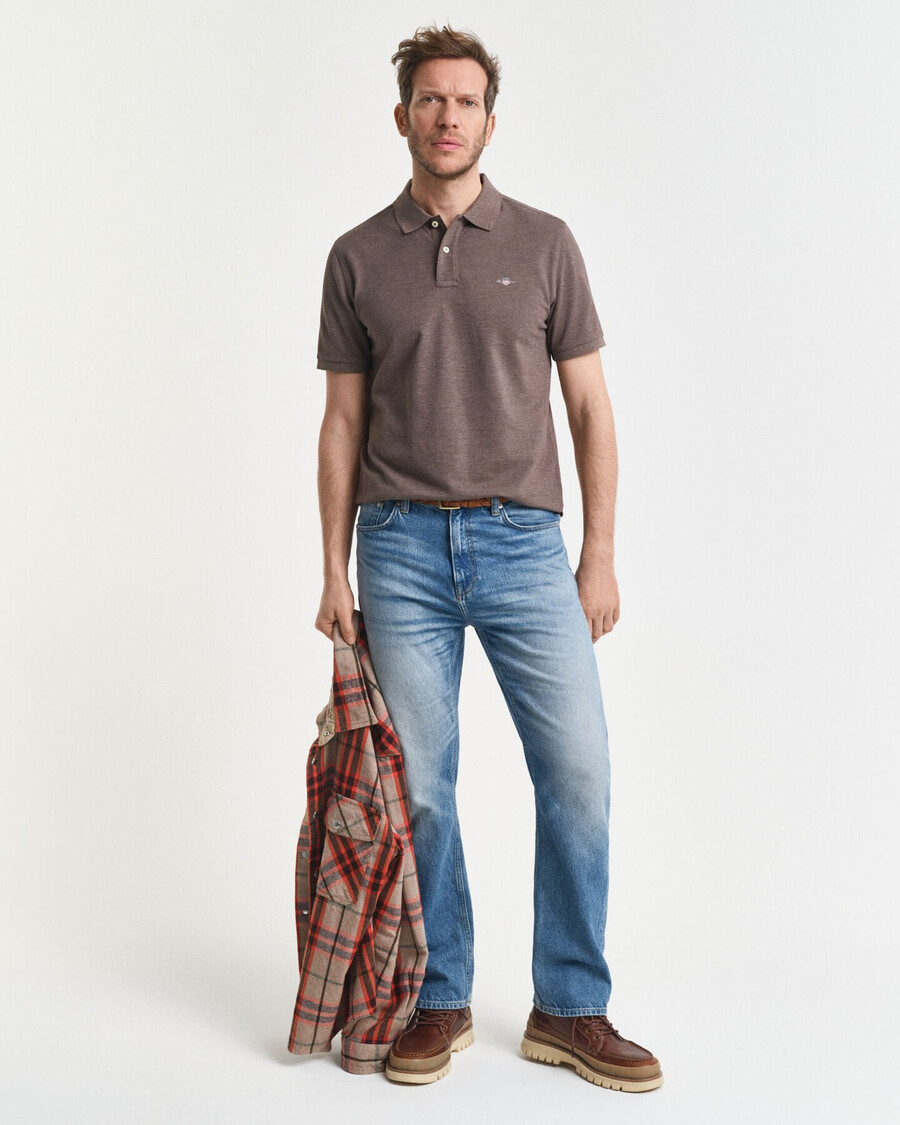 koszulka polo regular fit shield piqué – seawood melange