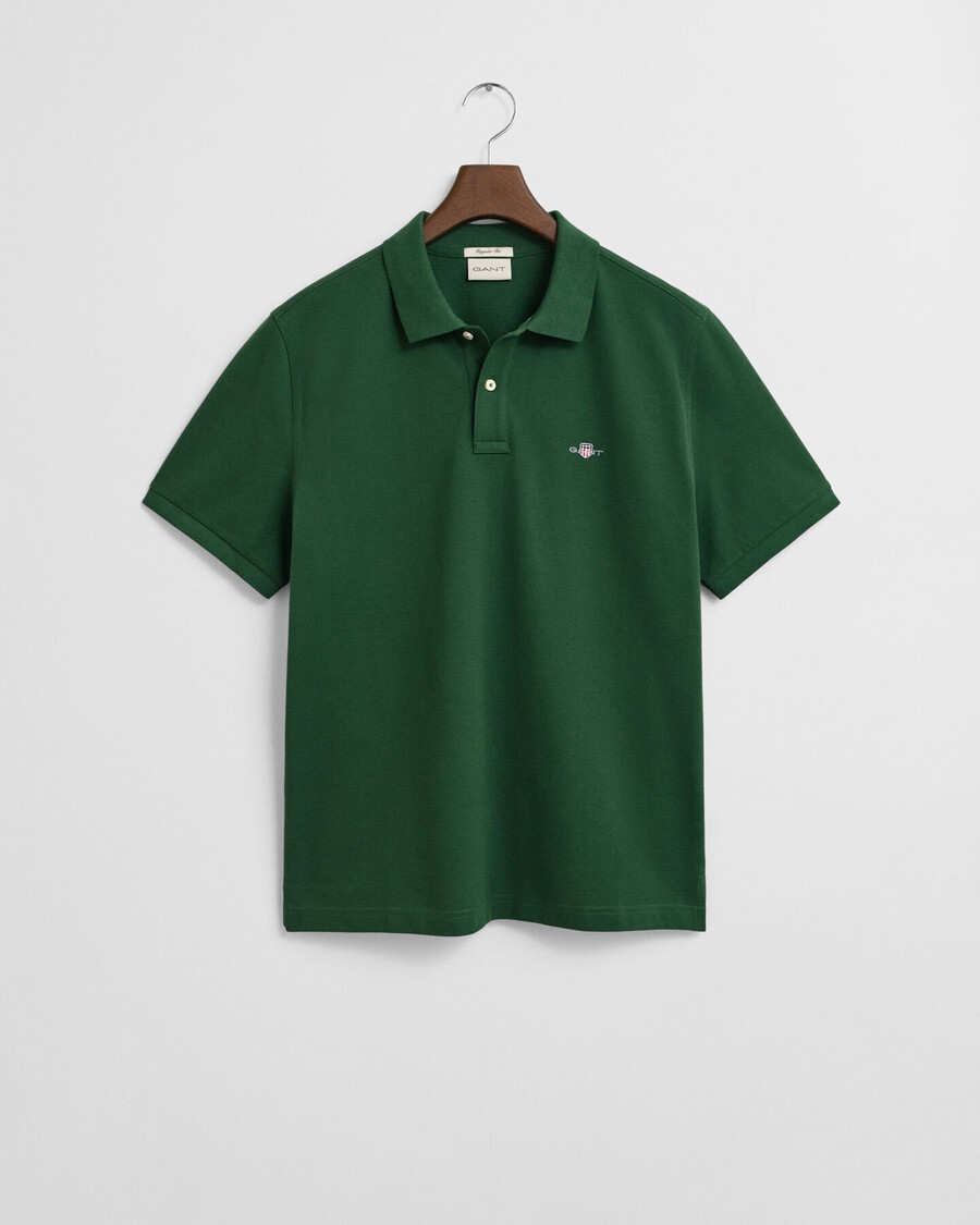 koszulka polo z piki shield regular fit w kolorze leśnej zieleni