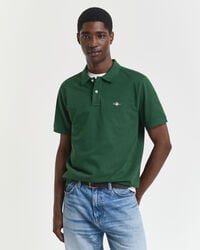 koszulka polo z piki shield regular fit w kolorze leśnej zieleni