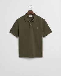 koszulka polo z piki shield regular fit w kolorze khaki i zielonego melanżu