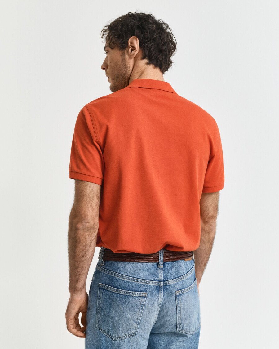 koszulka polo z piki shield regular fit w kolorze głębokiej pomarańczy