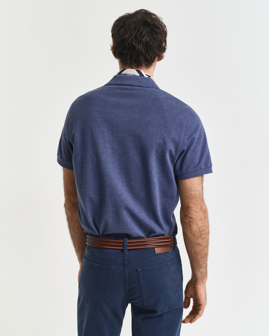 koszulka polo shield piqué o regularnym kroju – dk jeansblue melange