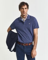 koszulka polo shield piqué o regularnym kroju – dk jeansblue melange