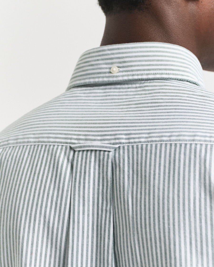 koszula banker stripe classic oxford o regularnym kroju – leśna zieleń