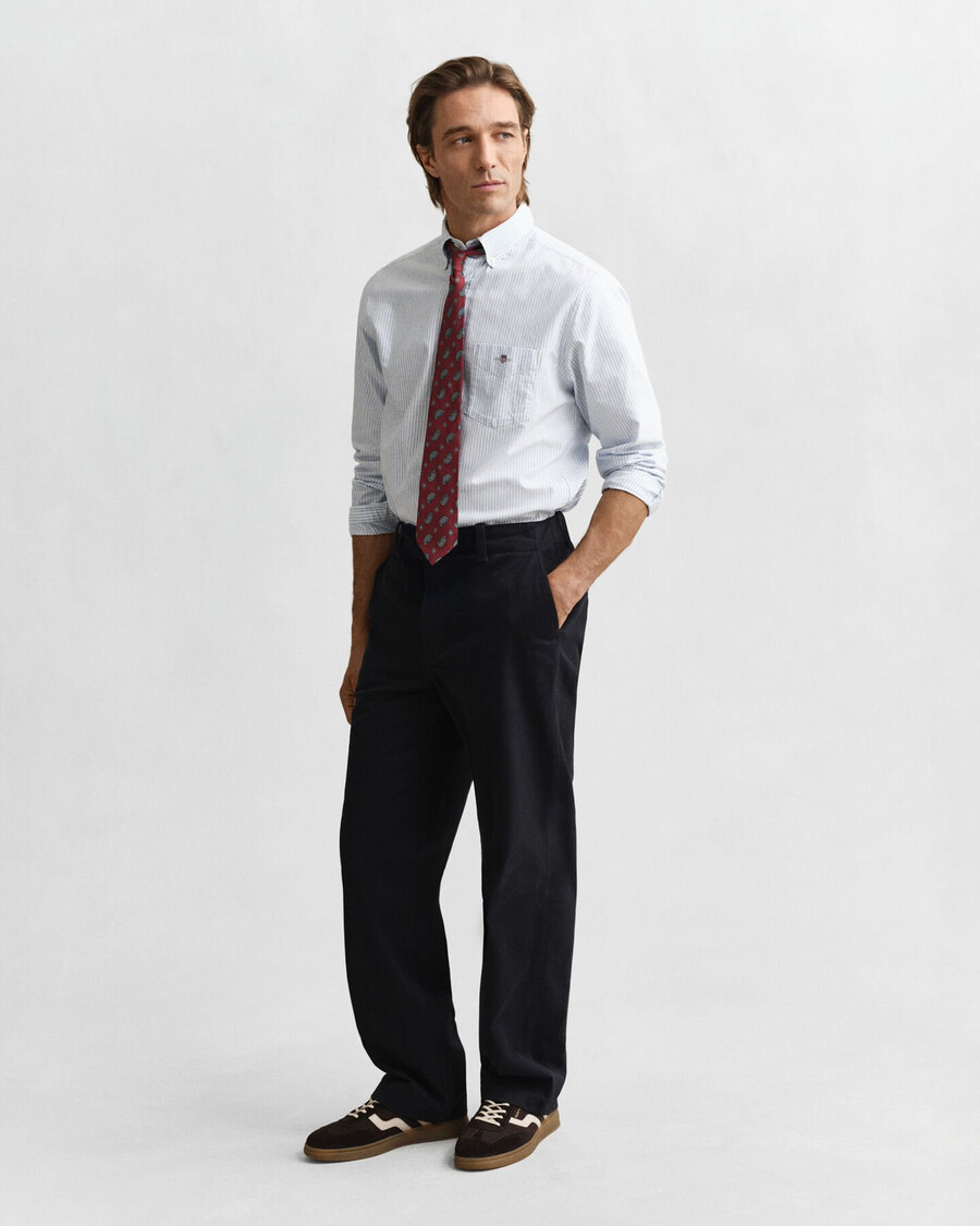 koszula banker stripe classic oxford o regularnym kroju – jasnoniebieska