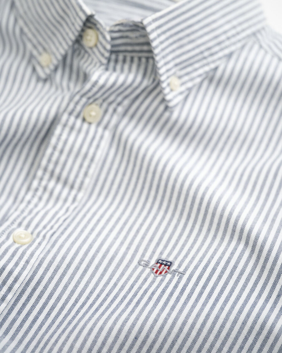koszula banker stripe classic oxford o dopasowanym kroju – perski błękit