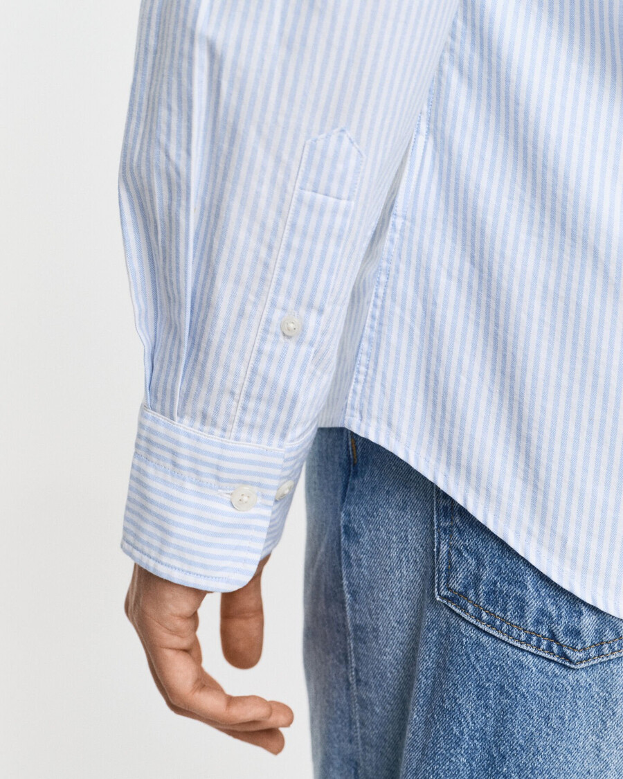 koszula banker stripe classic oxford o dopasowanym kroju – jasnoniebieska