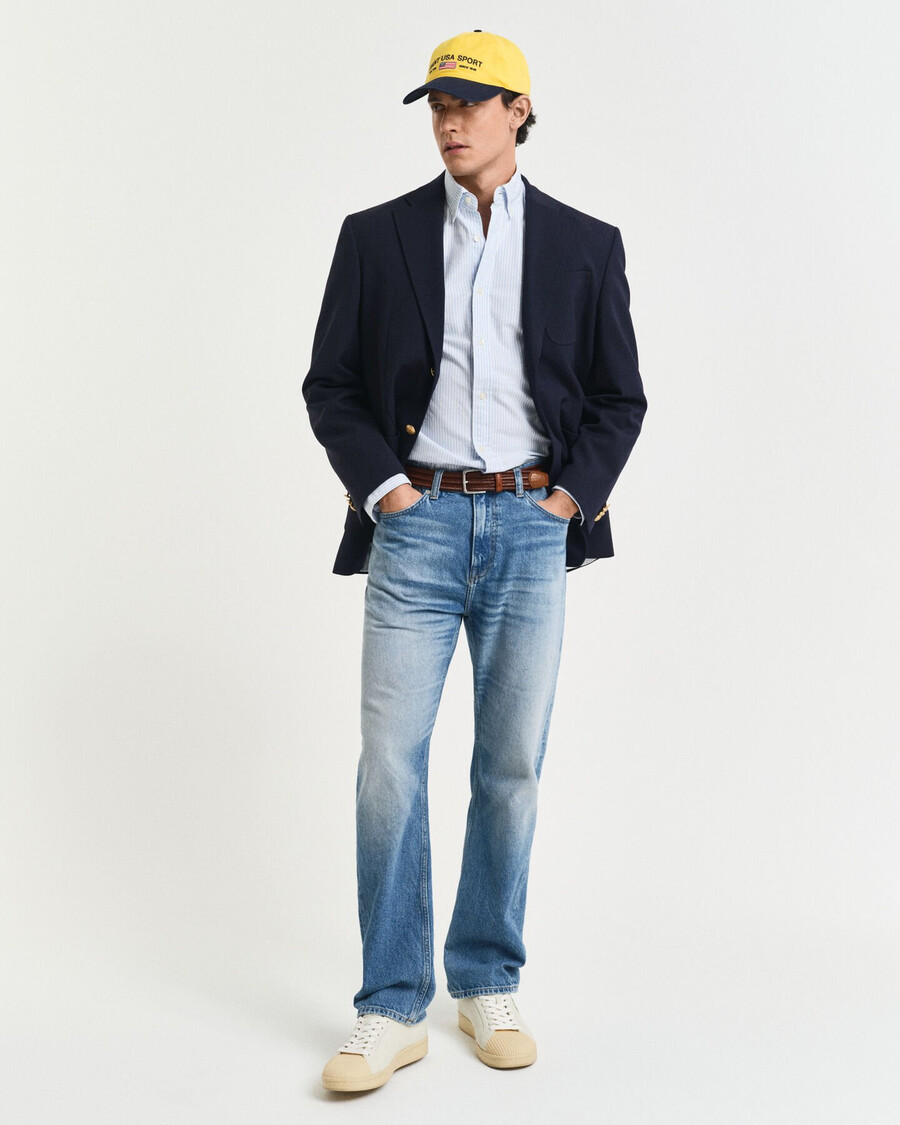 koszula banker stripe classic oxford o dopasowanym kroju – jasnoniebieska