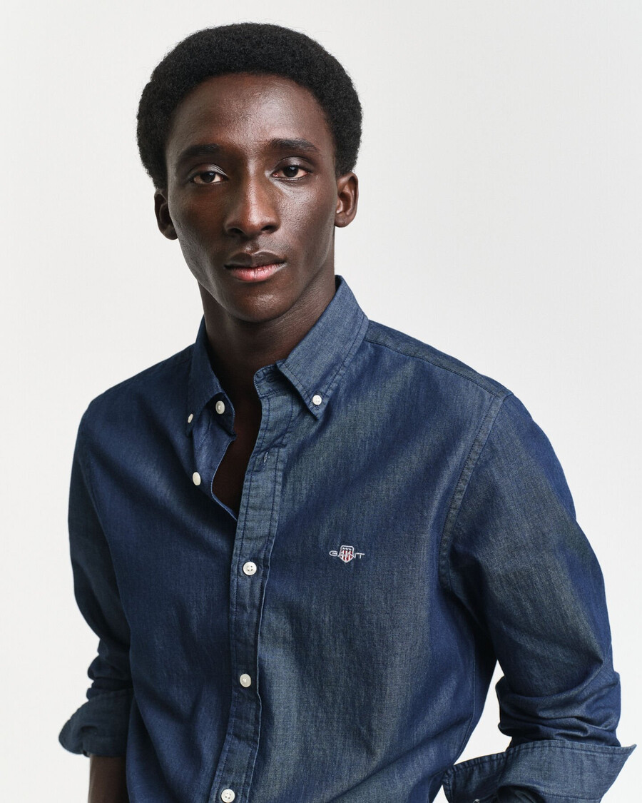 koszula slim fit indigo - ciemny indygo