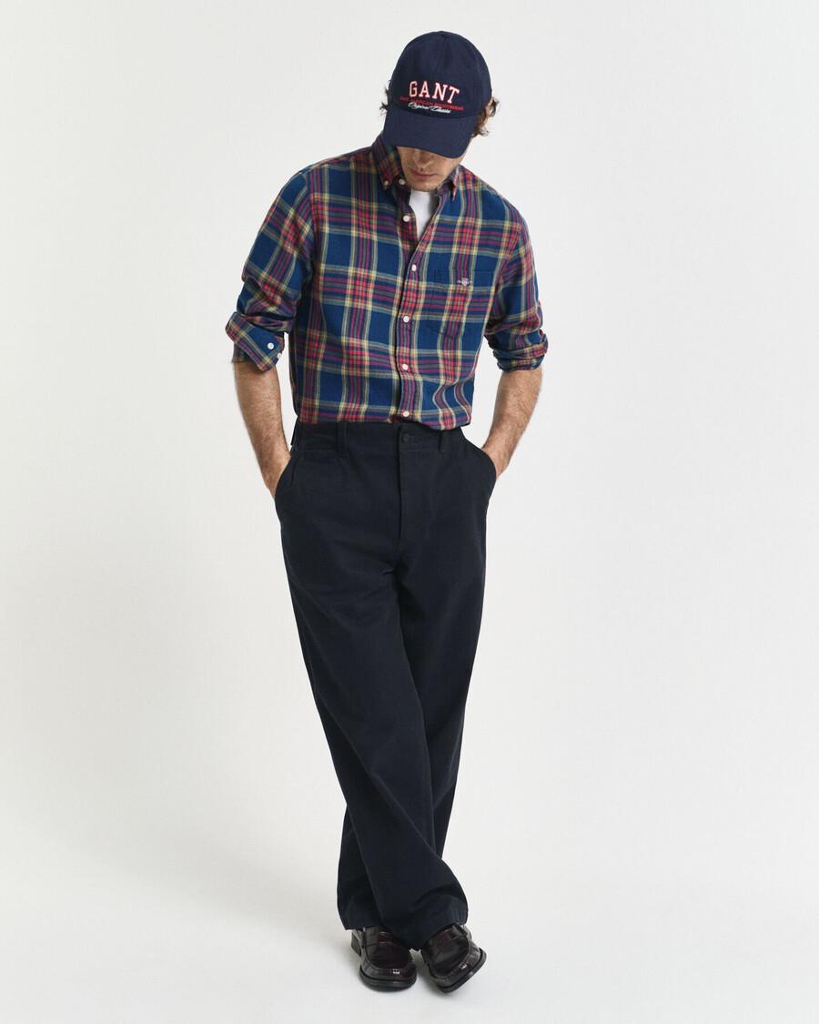 koszula z twillu w kratkę w kolorze indygo regular fit – indygo