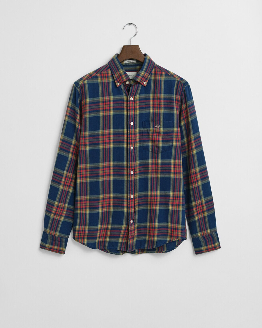 koszula z twillu w kratkę w kolorze indygo regular fit – indygo