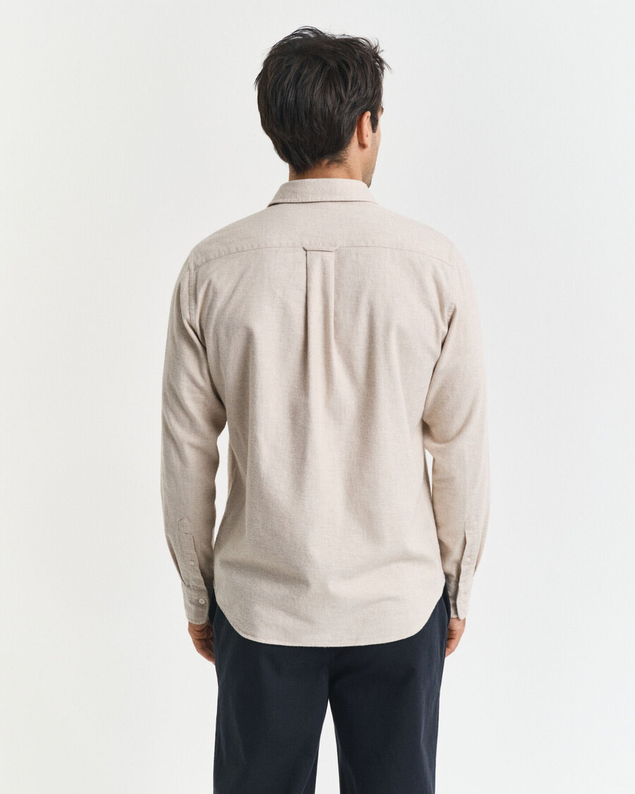 koszula flanelowa regular fit melange – jasnobeżowy melanż