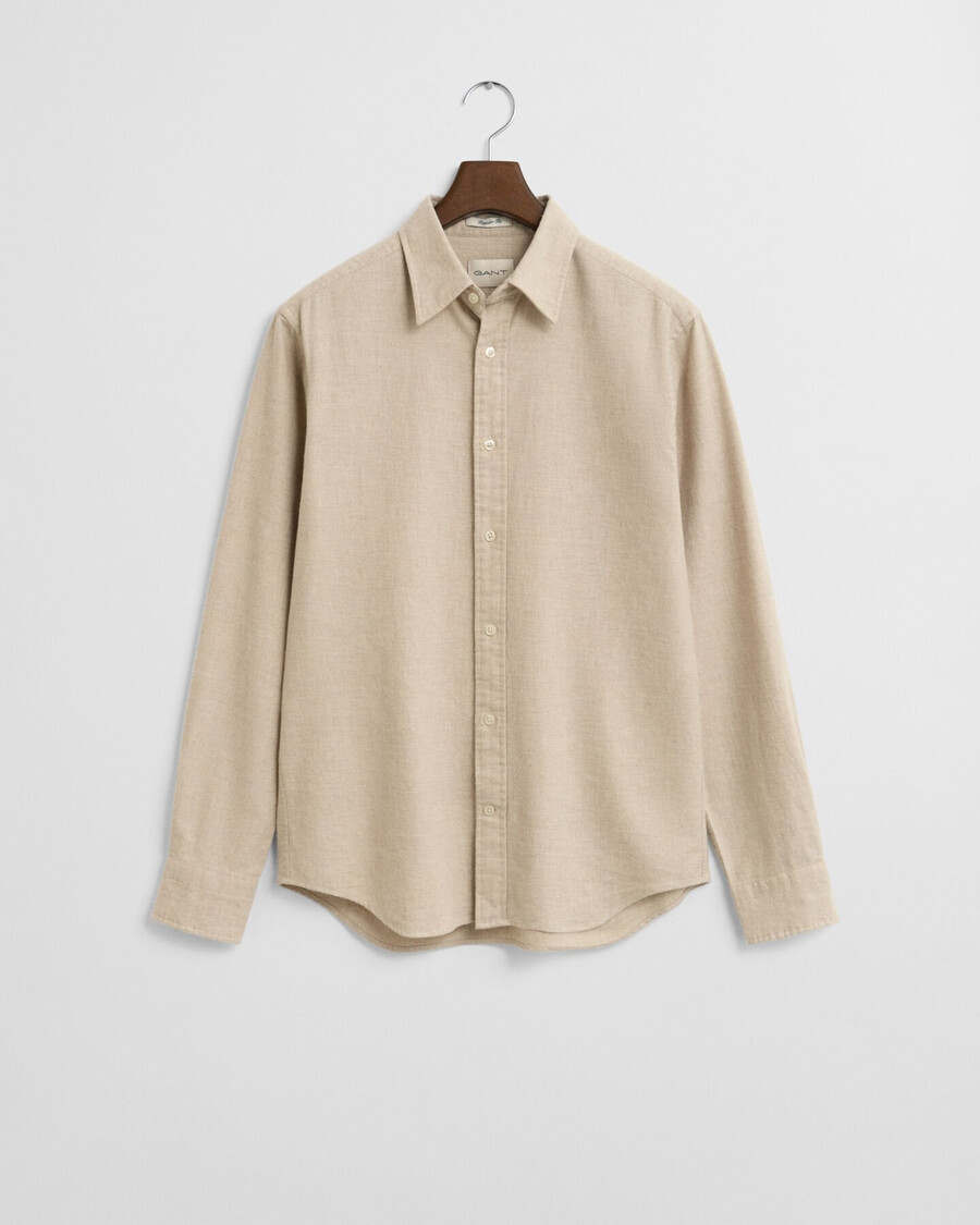 koszula flanelowa regular fit melange – jasnobeżowy melanż