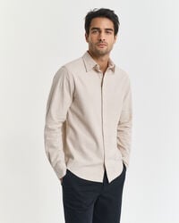 koszula flanelowa regular fit melange – jasnobeżowy melanż