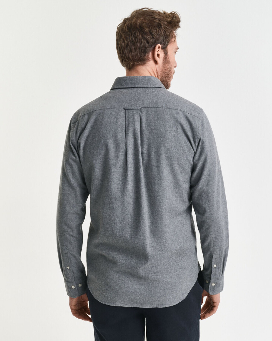 koszula flanelowa regular fit melange – ciemnoszary melange