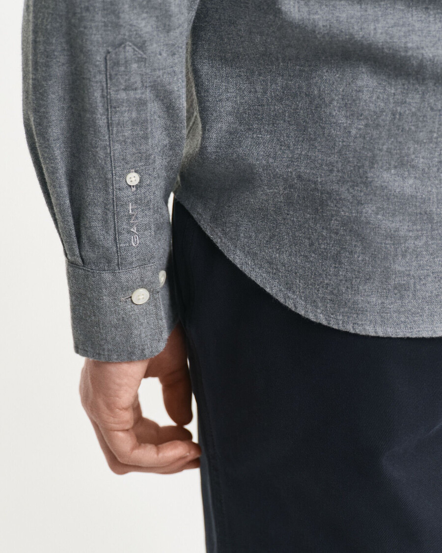 koszula flanelowa regular fit melange – ciemnoszary melange