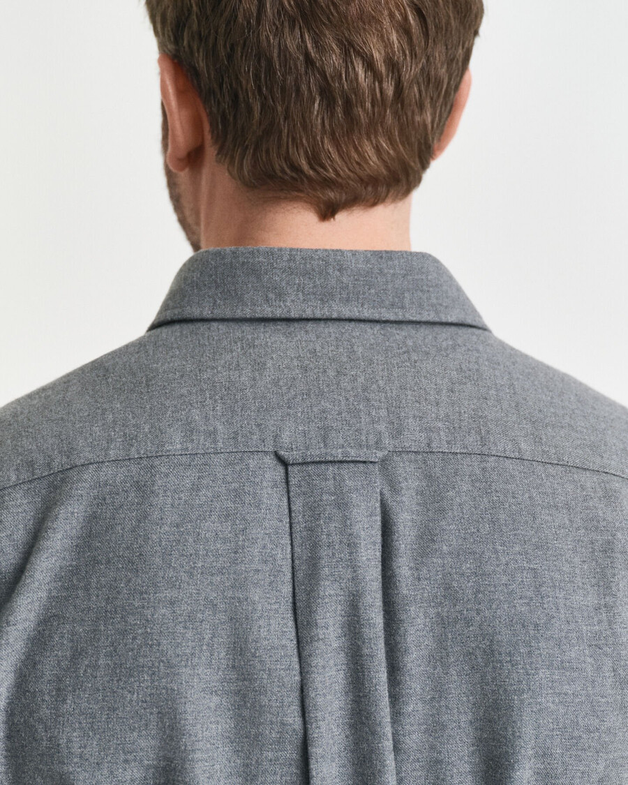 koszula flanelowa regular fit melange – ciemnoszary melange