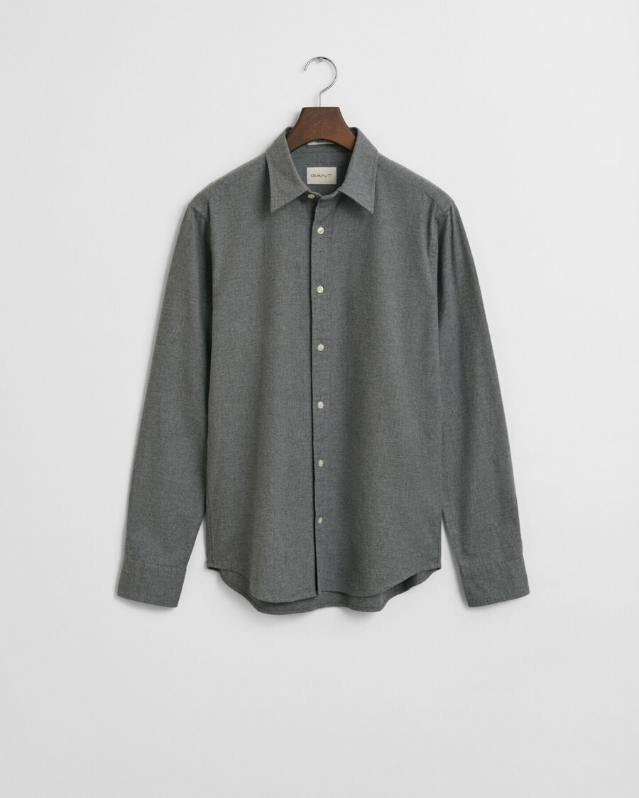 koszula flanelowa regular fit melange – ciemnoszary melange