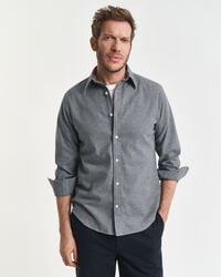 koszula flanelowa regular fit melange – ciemnoszary melange