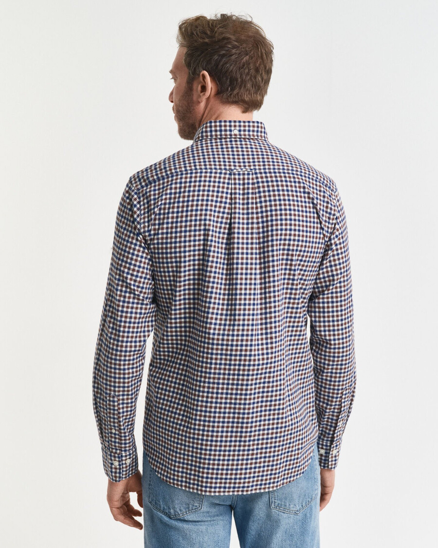 koszula gingham twill o regularnym kroju – mahoniowy brąz