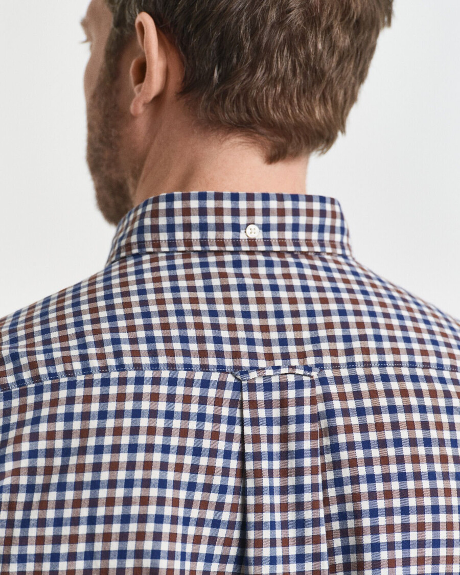 koszula gingham twill o regularnym kroju – mahoniowy brąz