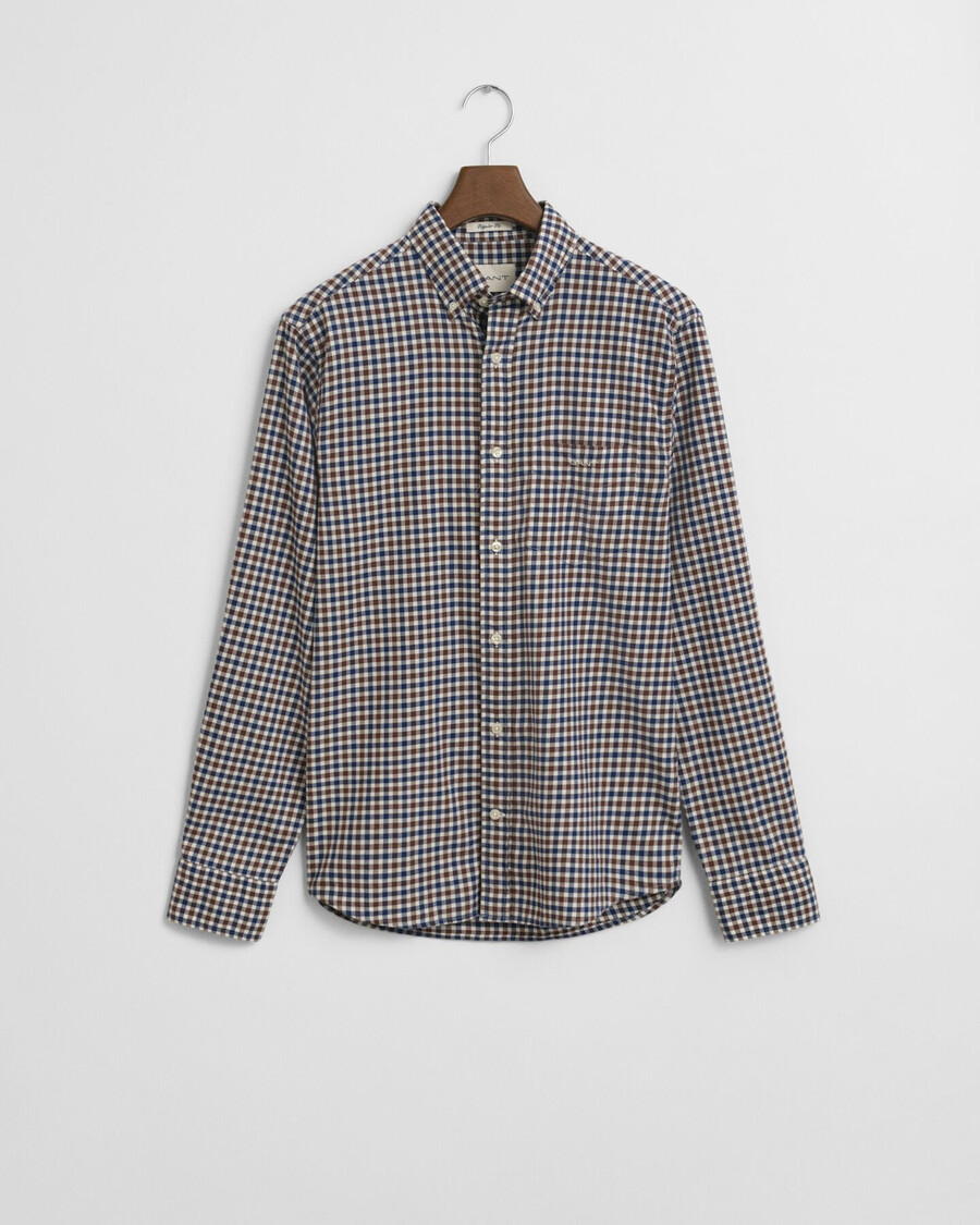 koszula gingham twill o regularnym kroju – mahoniowy brąz