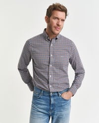 koszula gingham twill o regularnym kroju – mahoniowy brąz