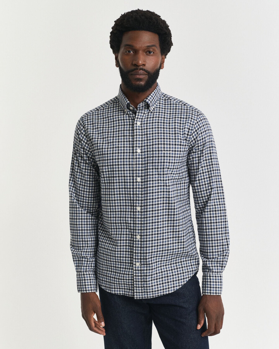 koszula gingham twill o regularnym kroju – granatowa
