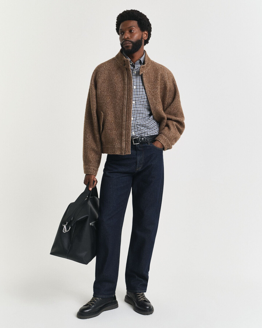 koszula gingham twill o regularnym kroju – granatowa