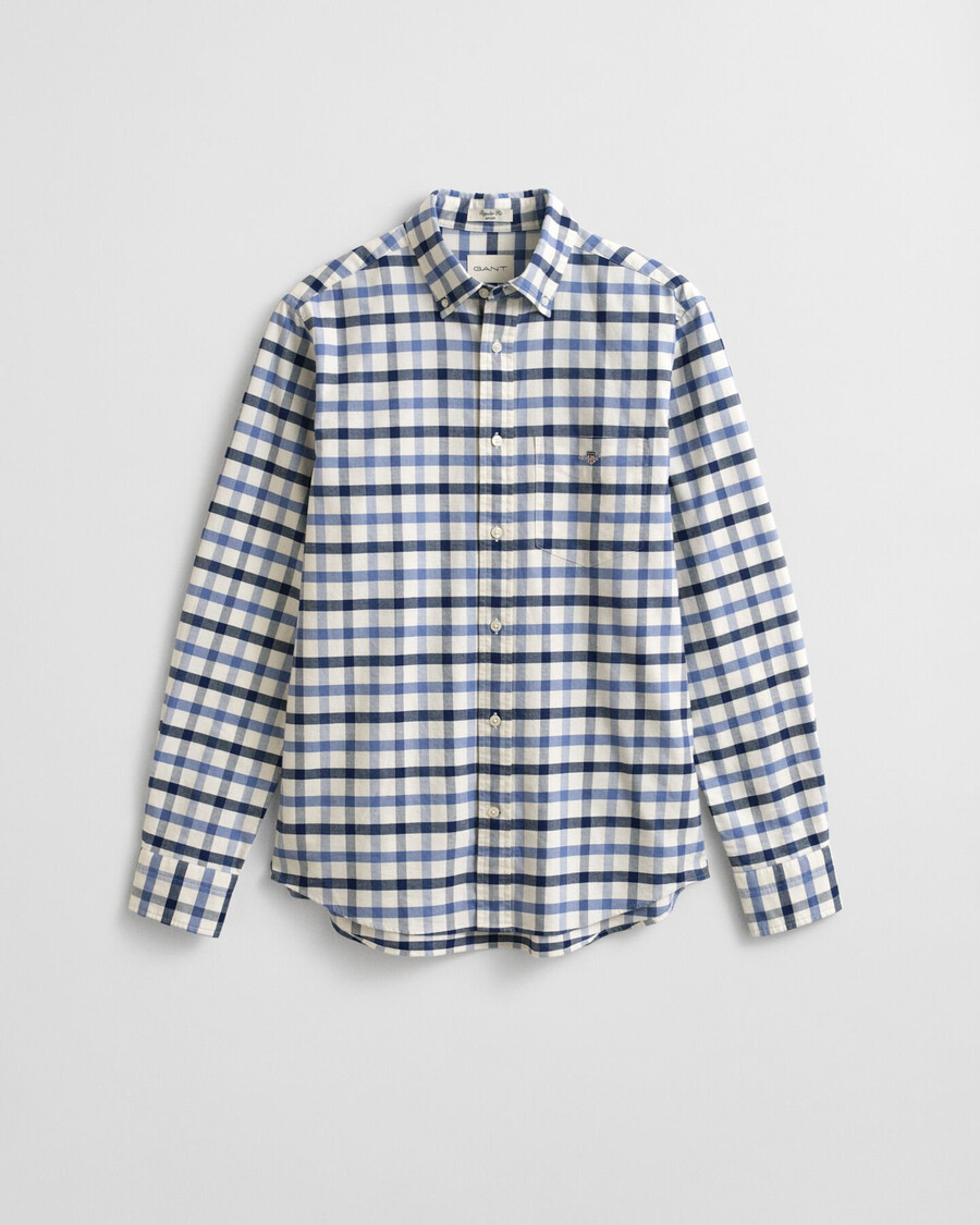koszula oxford w kratkę regularny krój – sprany denim