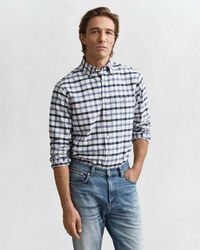 koszula oxford w kratkę regularny krój – sprany denim