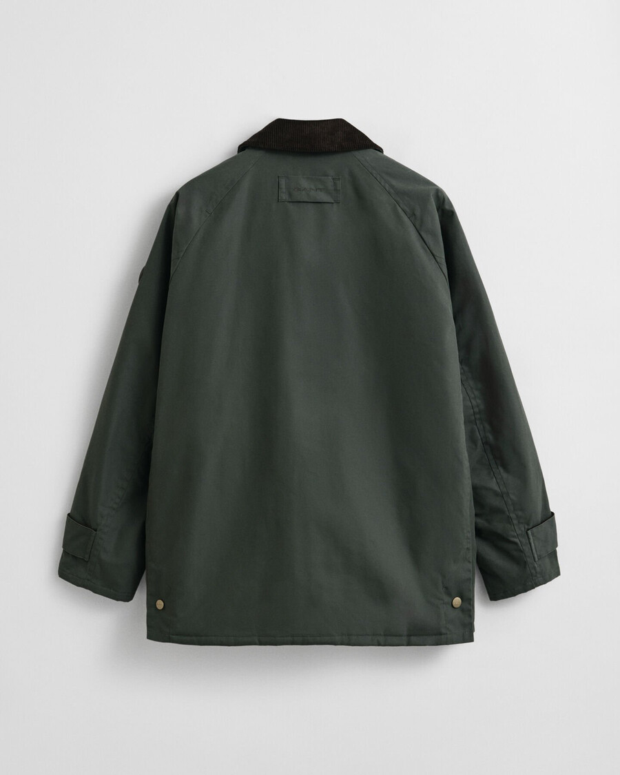 kurtka waxed barn – woody green