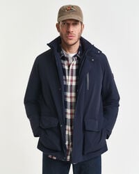 kurtka double mid length - wieczorowy błękit
