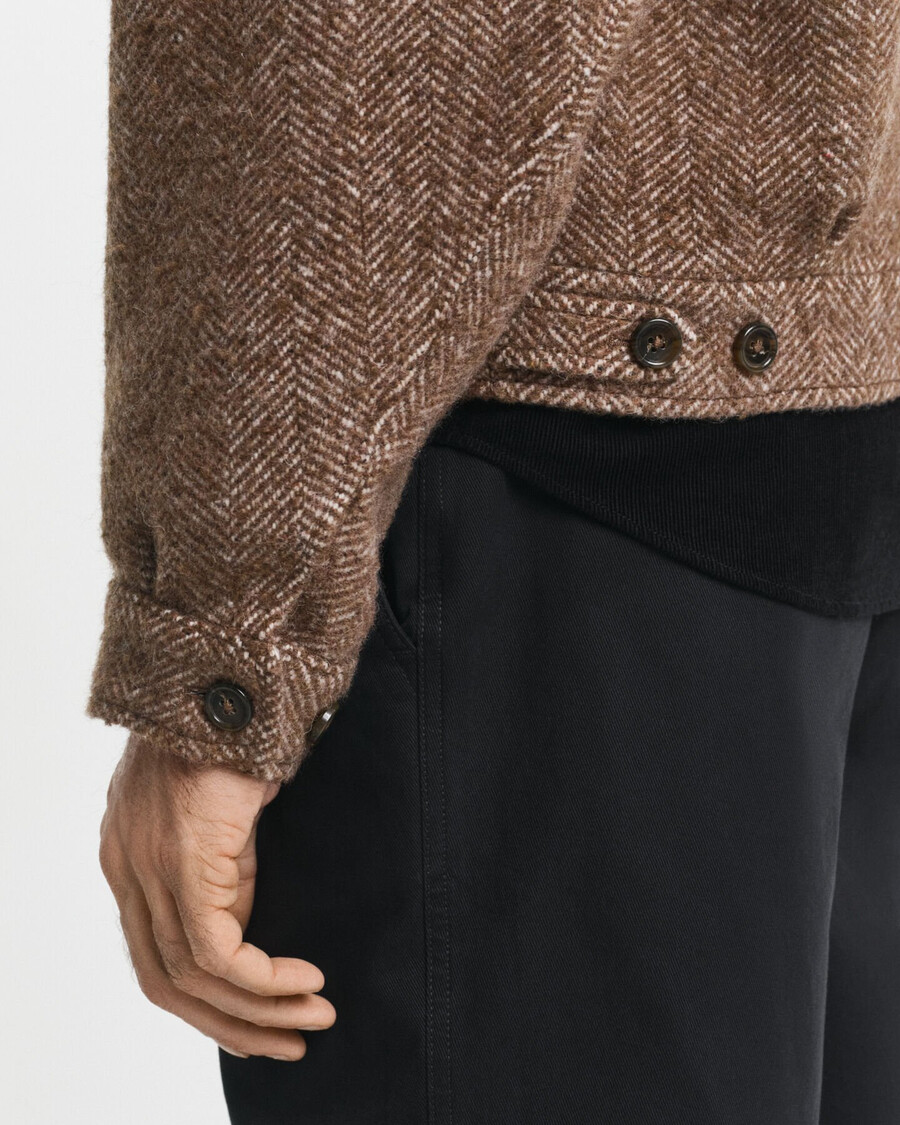 kurtka harrington z wełny – ciepła khaki