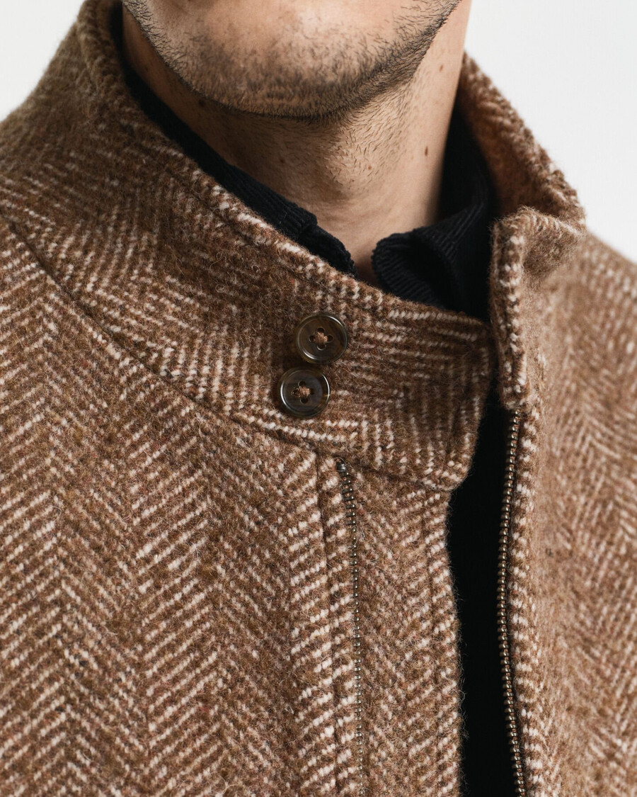 kurtka harrington z wełny – ciepła khaki