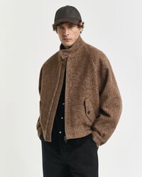 kurtka harrington z wełny – ciepła khaki