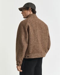 kurtka harrington z wełny – ciepła khaki