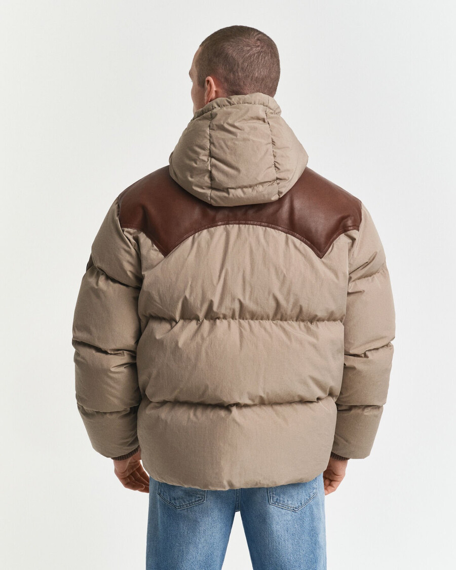 parka bawełniana z puchu gęsiego – karmelowo-beżowa
