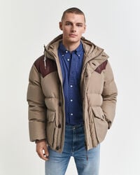 parka bawełniana z puchu gęsiego – karmelowo-beżowa