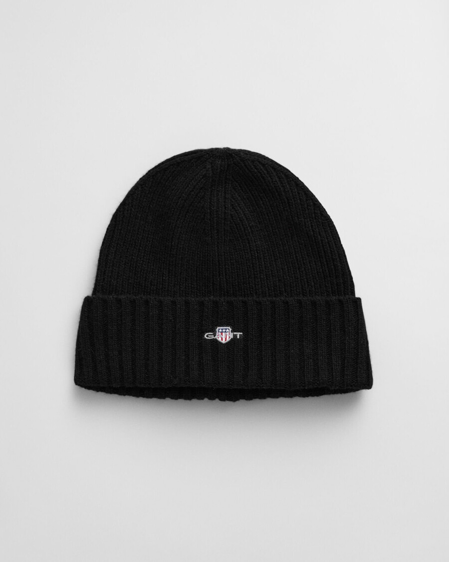 czapka wełniana shield wool beanie – czarna